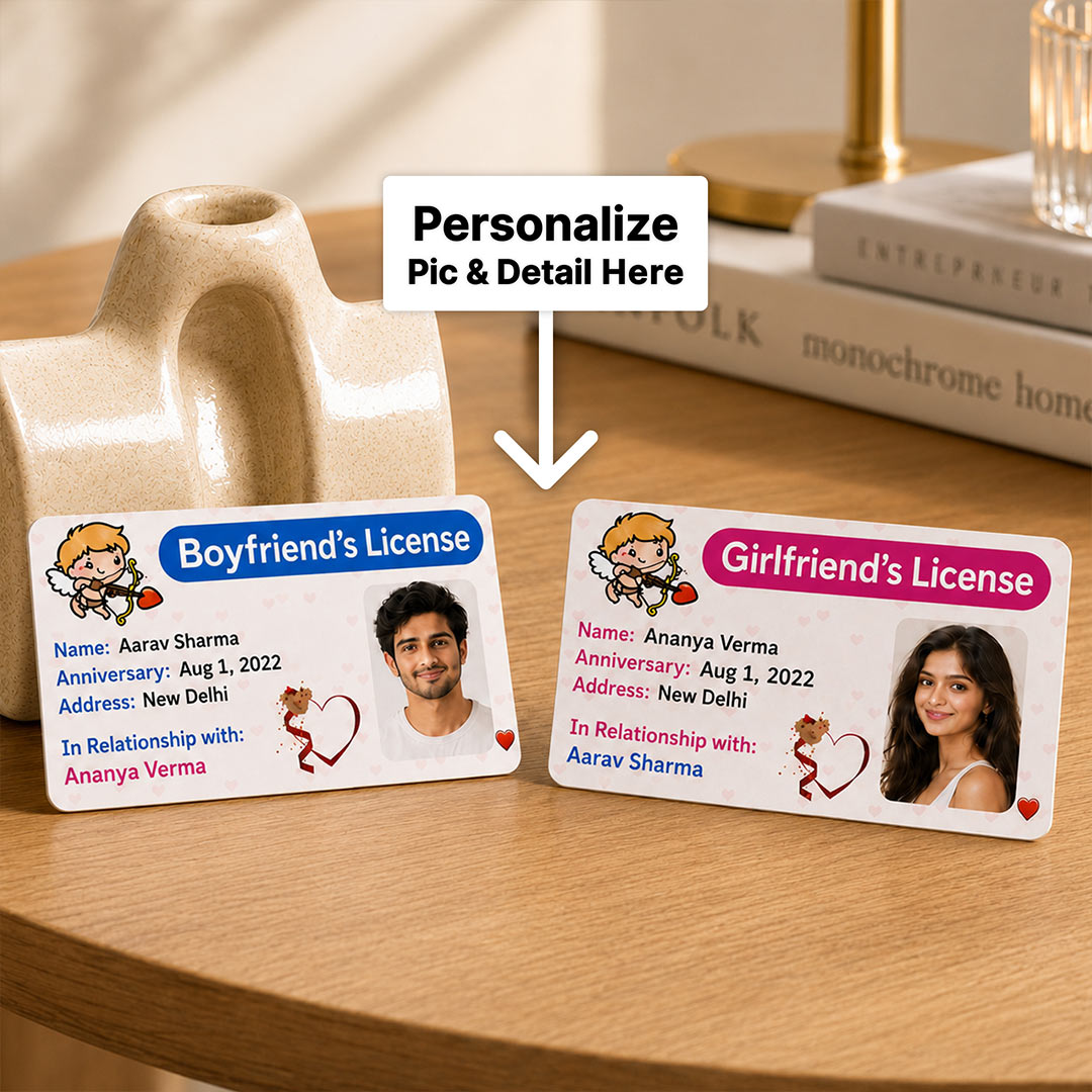 Personalized Boyfriend & Girlfriend License Photo Card Set | Romantic Gift for Couples | Love Craft Gifts™