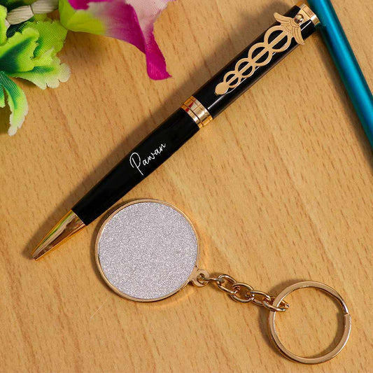 Doctor Personalized Golden Pen And Keychain Set