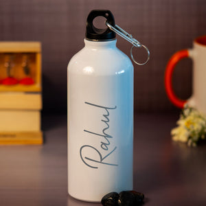 Customized White Stainless Sipper Water Bottle | Love Craft Gifts