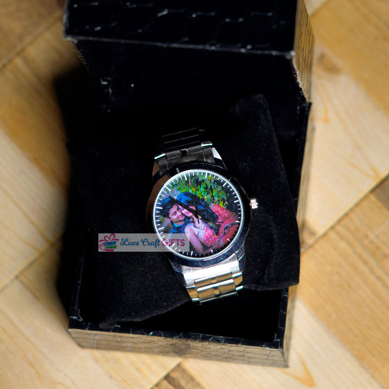 Silver Customized Wrist Watch For Him