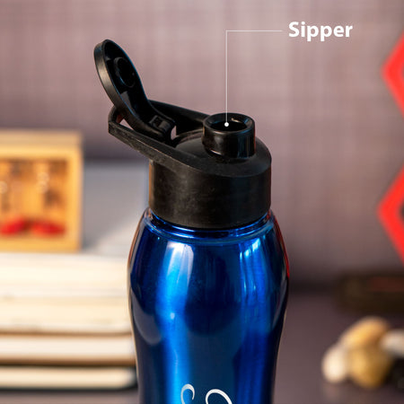 Personalized Blue Stainless Steel Sipper Water Bottle