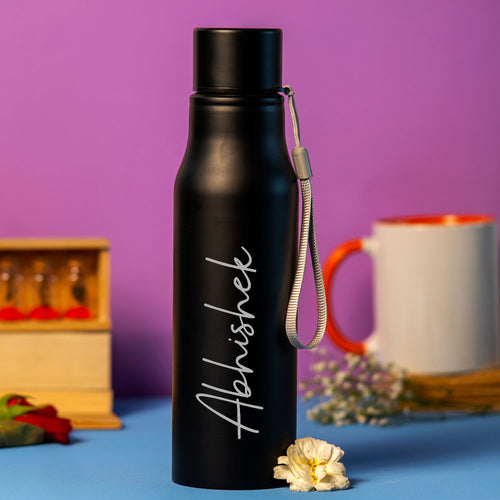 Customized Black Stainless Water Bottle