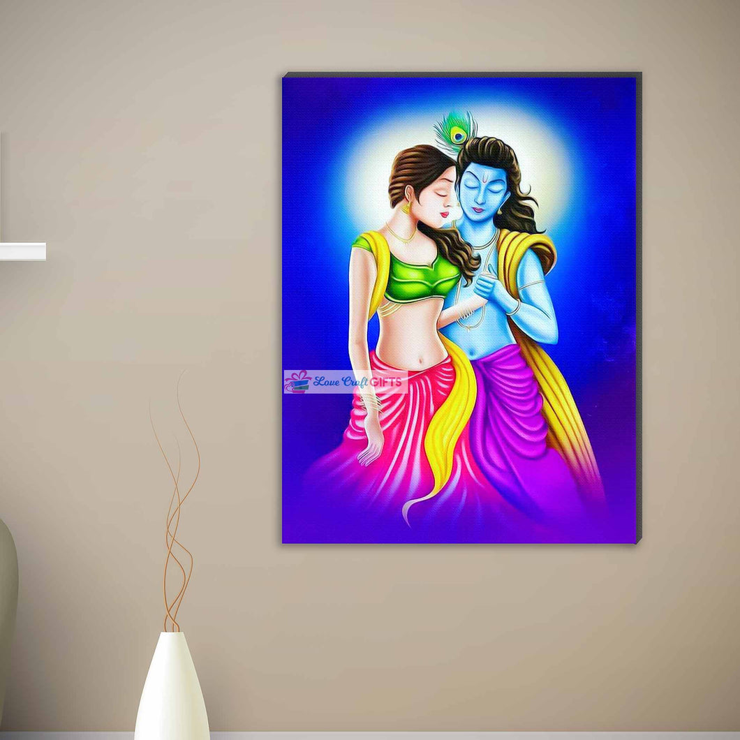 Special Colourful Radha Krishan Canvas Frame | love craft gift