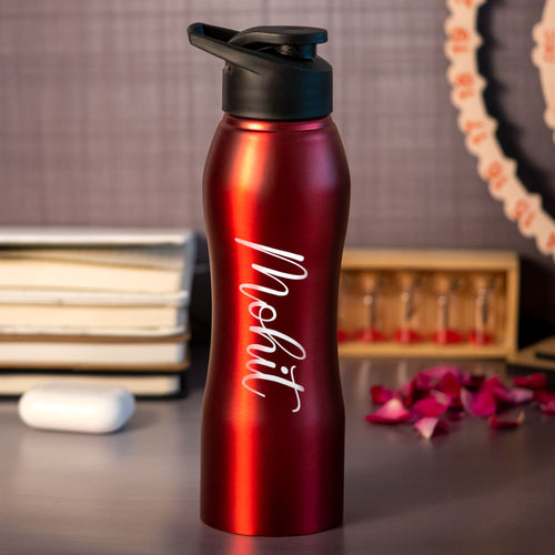 Personalized Red Stainless Steel Sipper Water Bottle