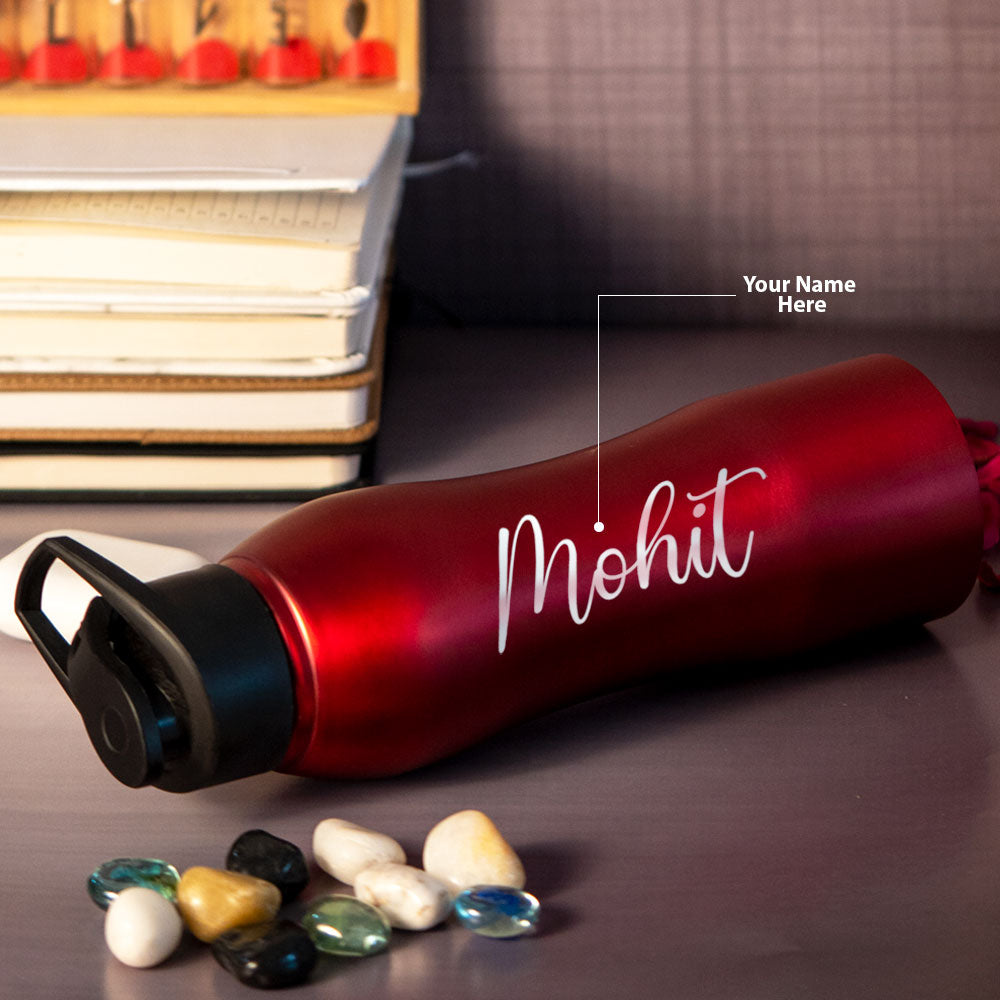 Personalized Red Stainless Steel Sipper Water Bottle