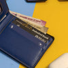 Premium Color Leather Wallet - Blue