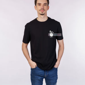 Men's Black Cool Skeleton Printed T-Shirt