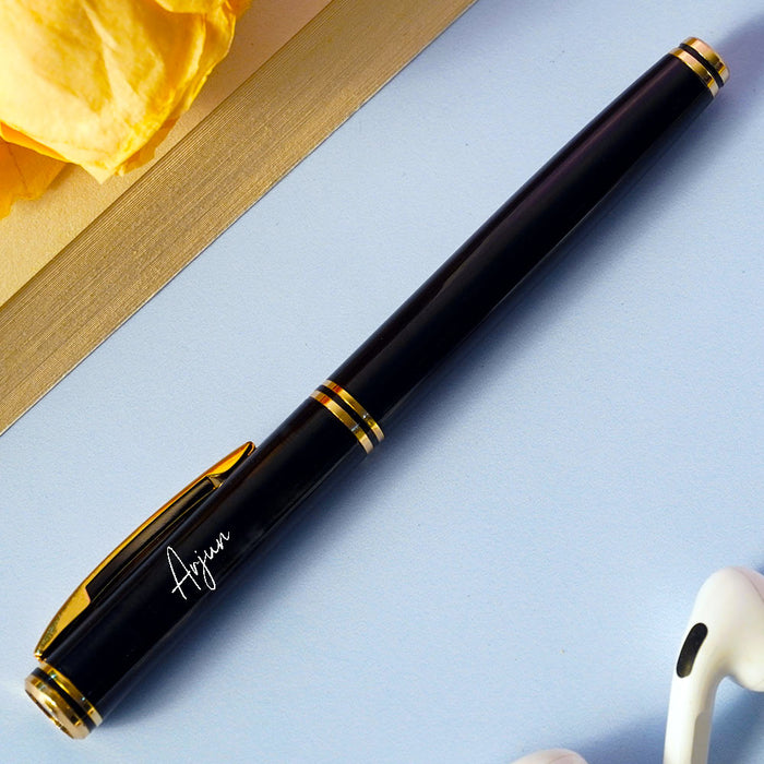 Premium Black Roller Metallic Ball Pen