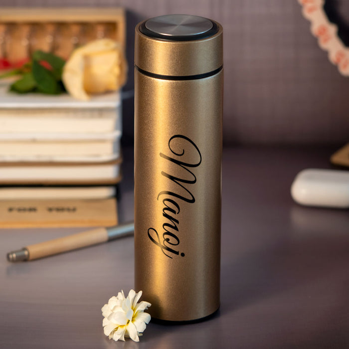 Golden Stainless Steel Water Bottle | Love Craft Gifts