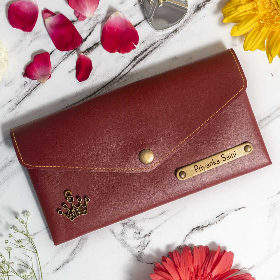 Personalized Ladies Clutch With Name & Charm