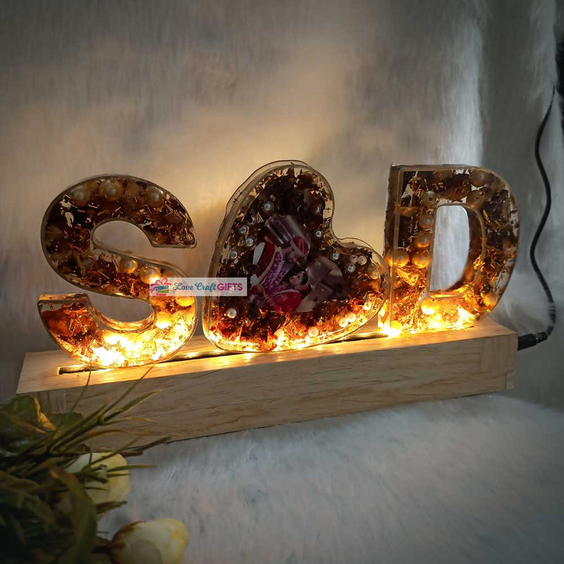 Special Initial Letter LED Stand | love craft gift