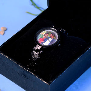 Black Customized Wrist Watch For Her