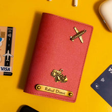 Personalized Leather Passport Cover With Name & Charm - Pink