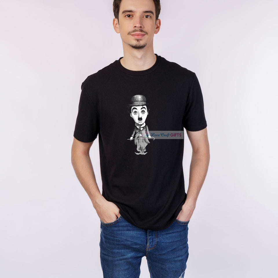 Men's Black Cool Charlie Printed T-Shirt