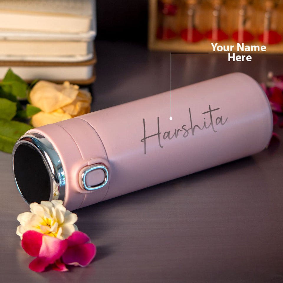 Customized Pink Smart Temperature Water Bottle