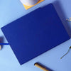 Customized Blue Diary With Flip Strap Closure