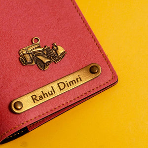 Personalized Red Passport Cover With Name & Charm