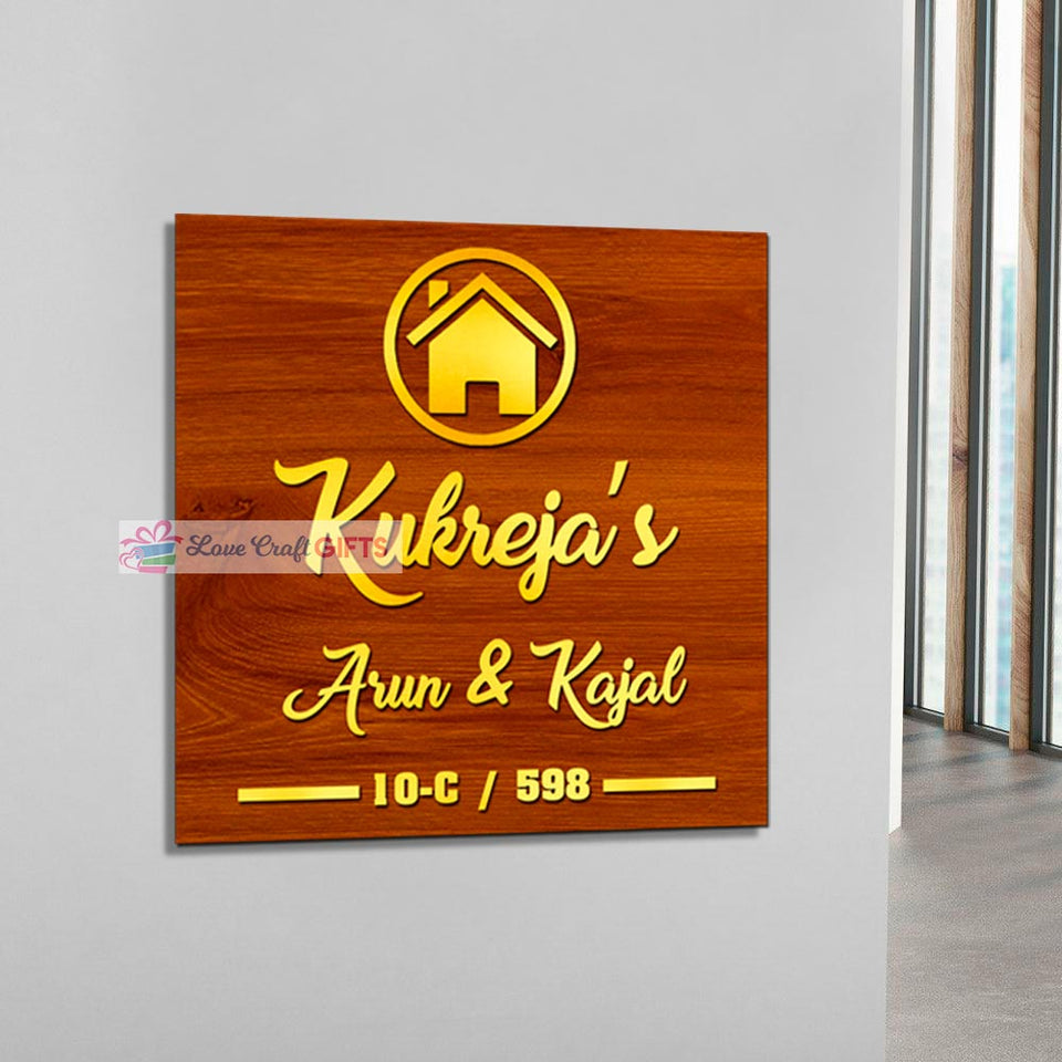 Modern Wooden Home Name Plates | love craft gift