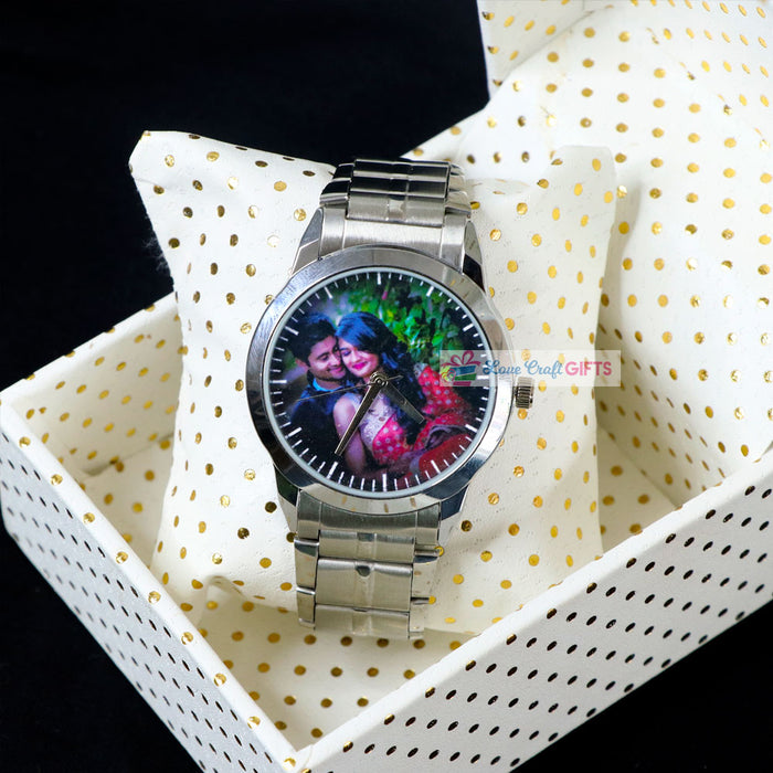 Silver Customized Wrist Watch For Him