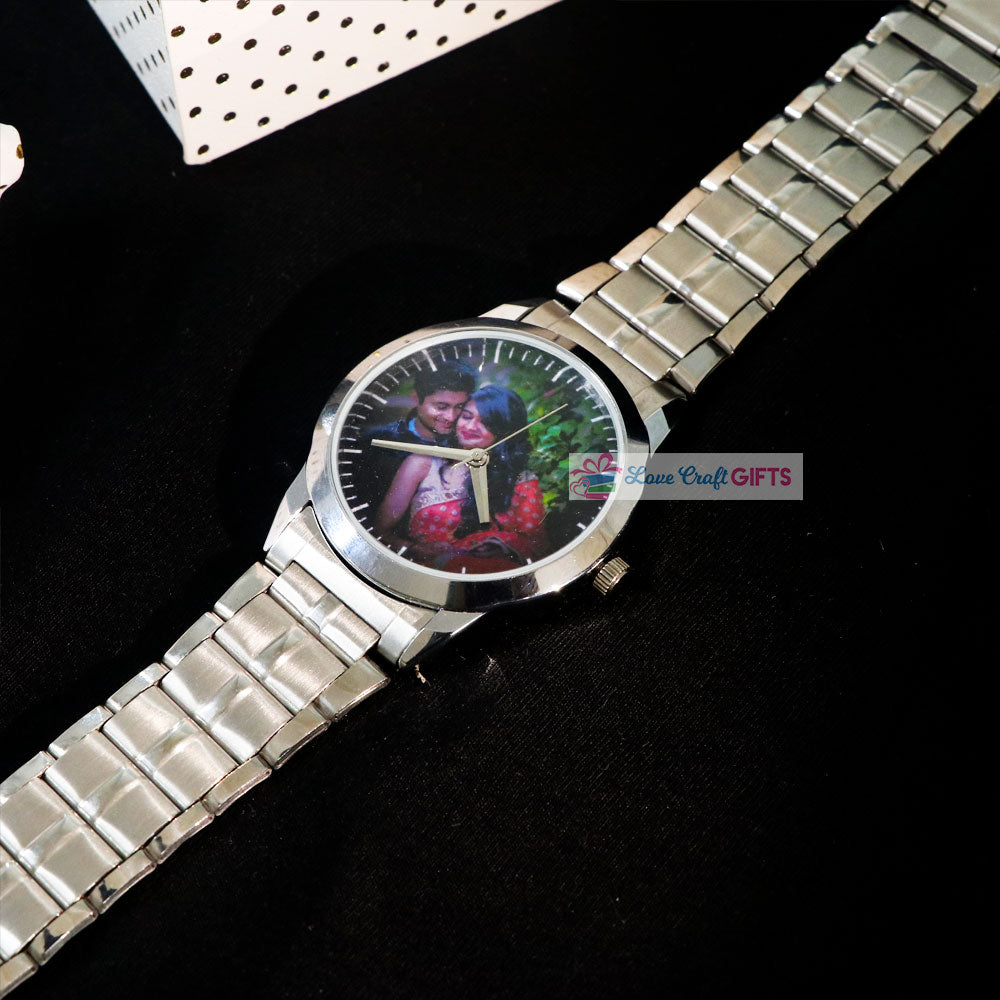 Silver Customized Wrist Watch For Him