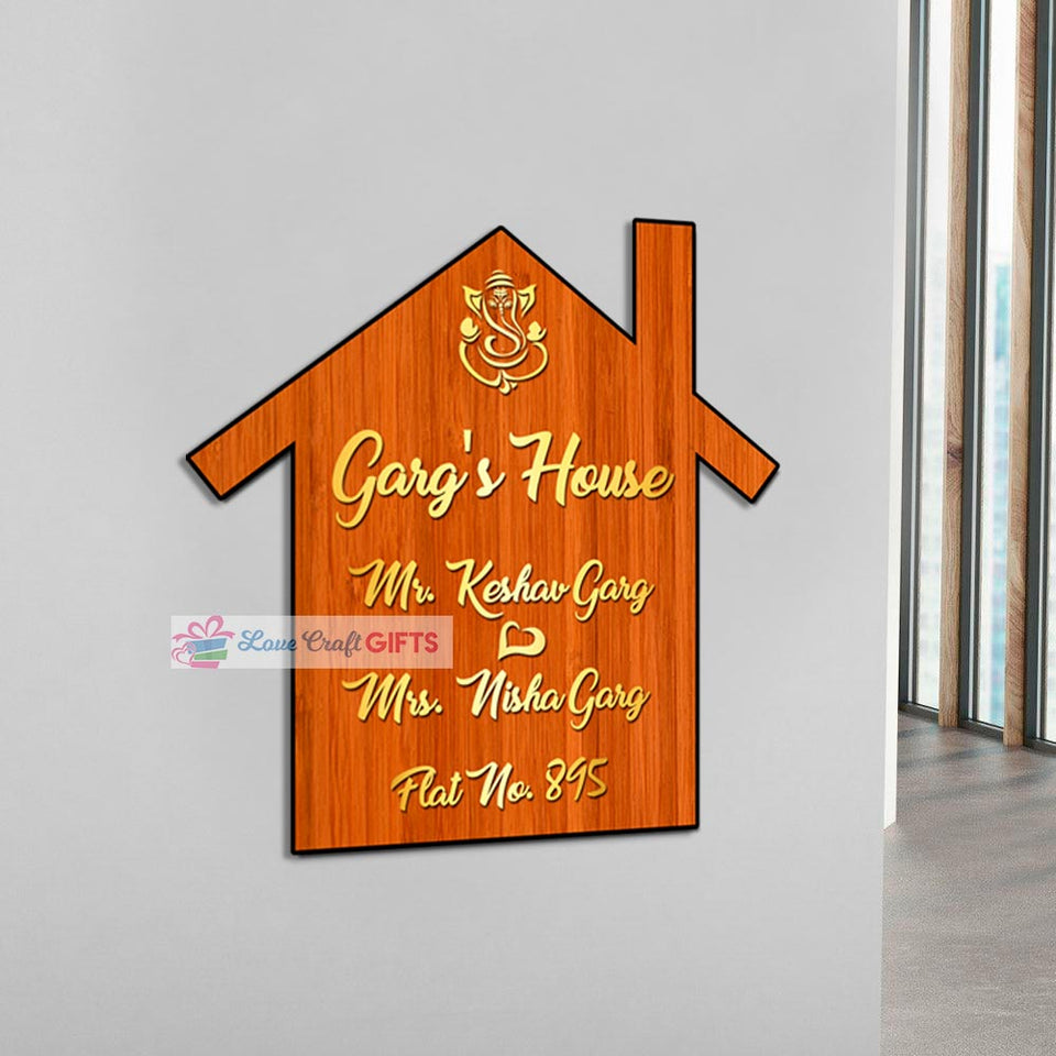 House Wooden Home Name Plates | love craft gift