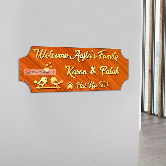 Love Bird Wooden Home Name Plates | love craft gift