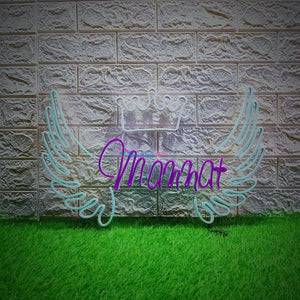 WINGS SPECIAL NAME NEON LIGHT FRAMES love craft gift - 3