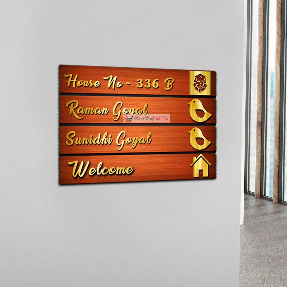 Wooden Home Name Plates | love craft gift