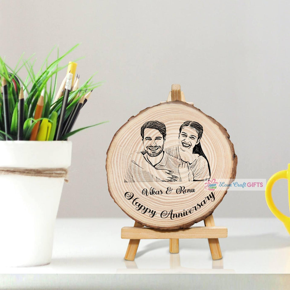 Wooden Slice With Pic and Name - love craft gift