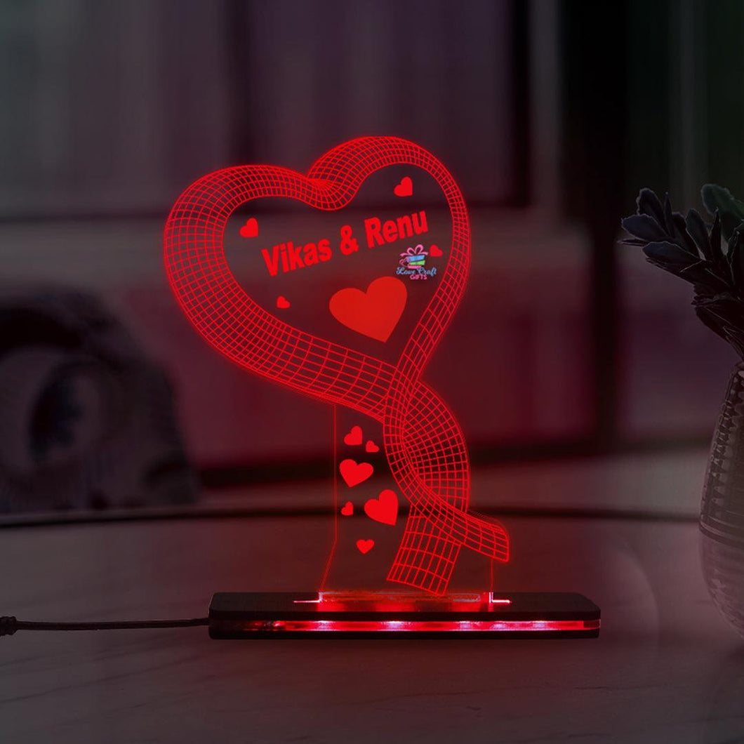 Customized Product Acrylic 3D LED  Lamp- Valentine’s Day Gift 