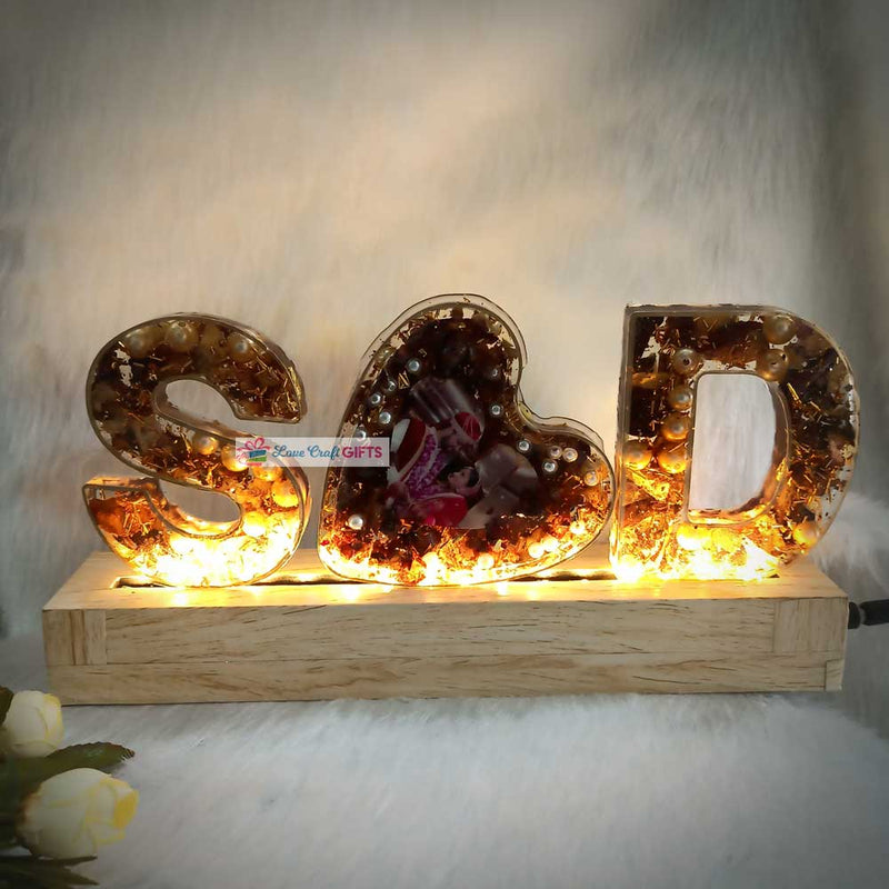 Special Initial Letter LED Stand | love craft gift