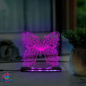 3d Acrylic Multi-Colored Butterfly LED Lamp