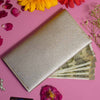 Customized Silver Color Ladies Clutch With Charm