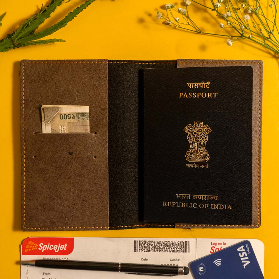 Personalized Dark Brown Passport Cover