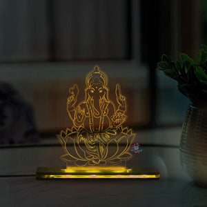 3D Acrylic Multicolored Religious Ganesha - 3