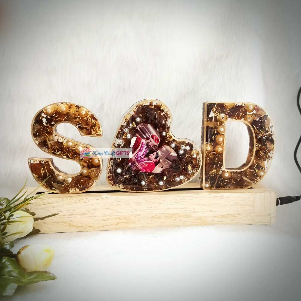 Special Initial Letter LED Stand | love craft gift