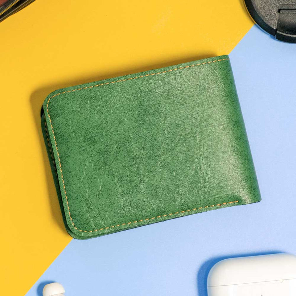 Premium Color Leather Wallet - Green