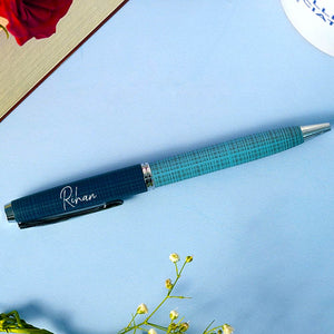 Customized Blue Metallic Finish Ball Pen
