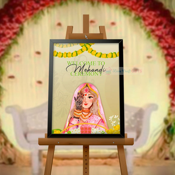 Enchanting Paisley Delight: Vibrant Indian Wedding Sangeet/Mehndi Welcome  Sign