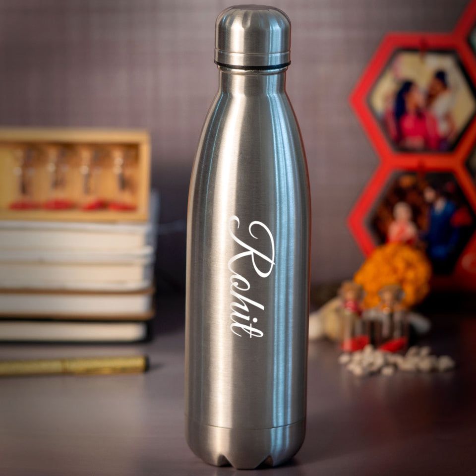 Best Personalized Silver Stainless Steel Water Bottle