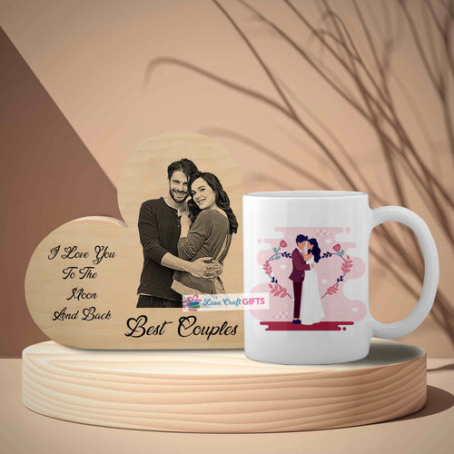 VALENTINE SPECIAL CUP AND WOODEN FRAME COMBO | love craft gift