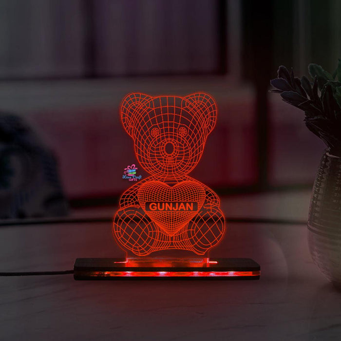 3d Acrylic Teddy Name LED Lamp