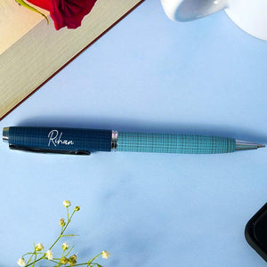 Customized Blue Metallic Finish Ball Pen