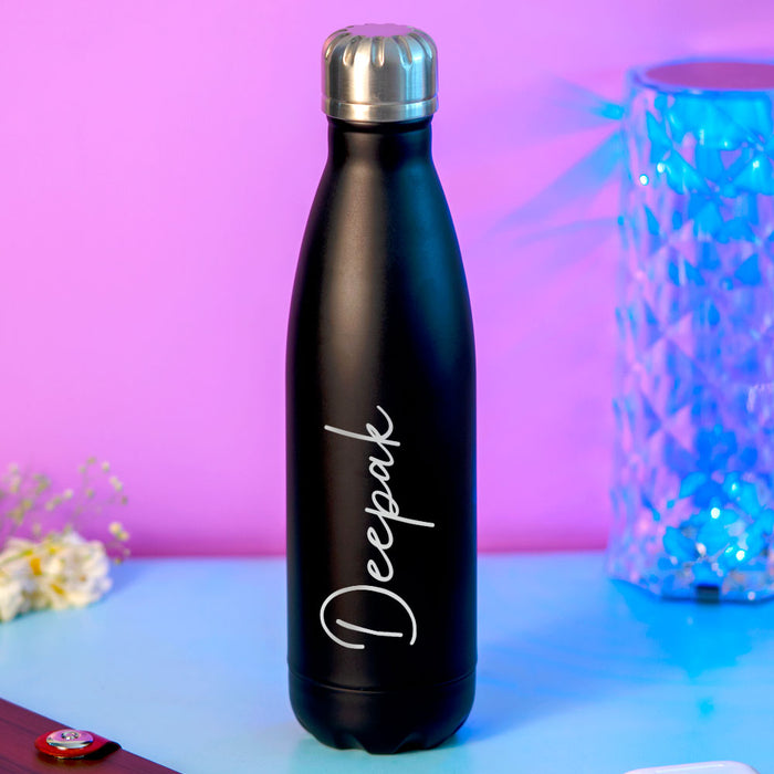 Best Personalized Black Stainless Steel Water Bottle