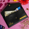 Personalized Black Color Ladies Clutch With Charm