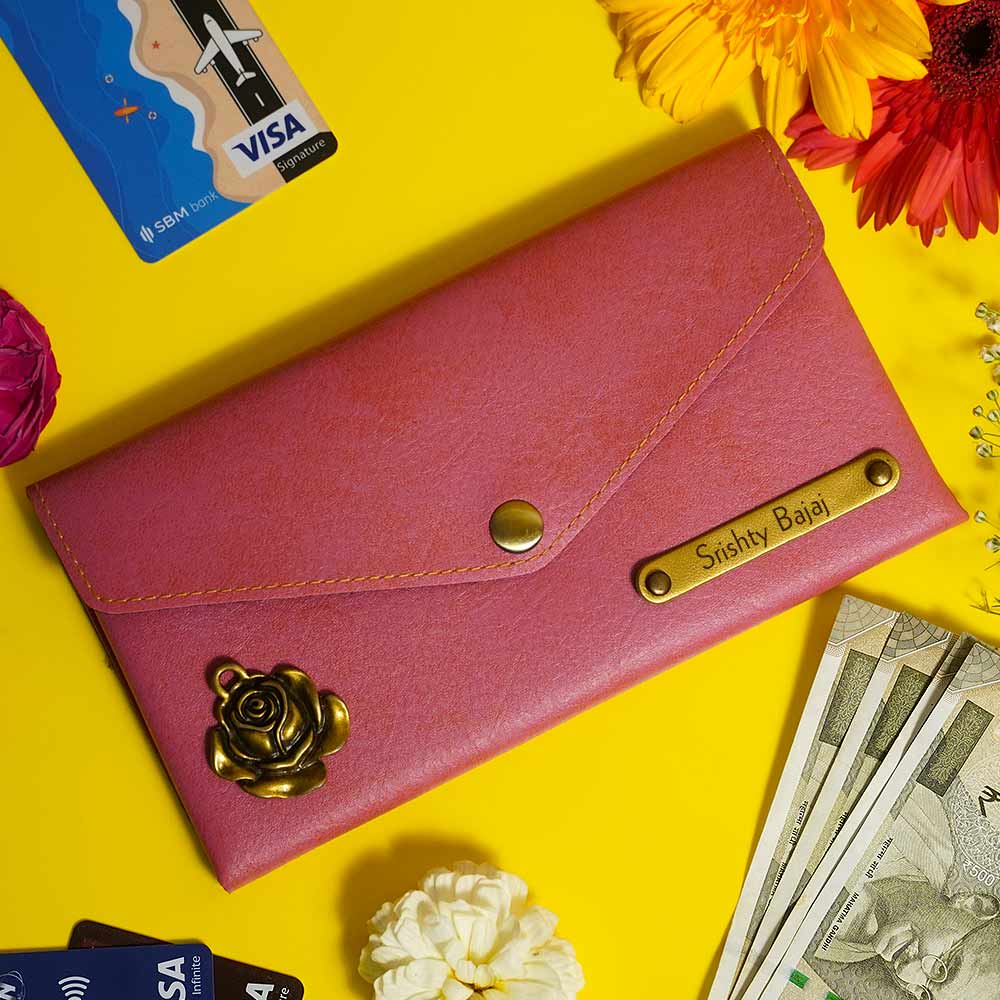 Personalized Pink Color Ladies Clutch