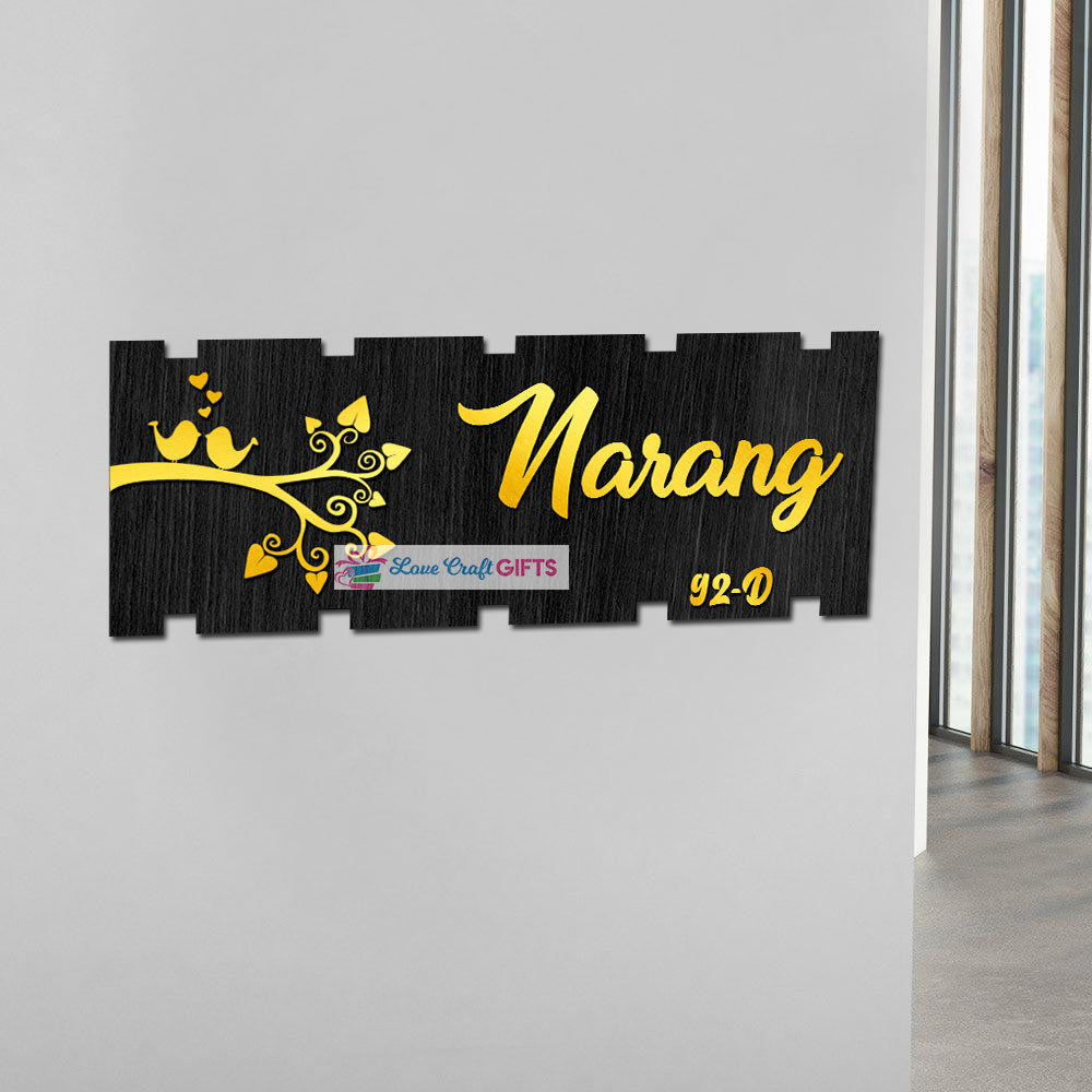 Birds Wooden Home Name Plates-10x18"