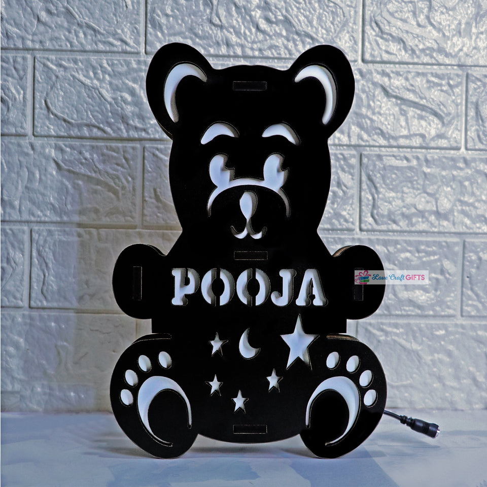 VALENTINE SPECIAL TEDDY DAY WOODEN LIGHT LAMP love craft gift