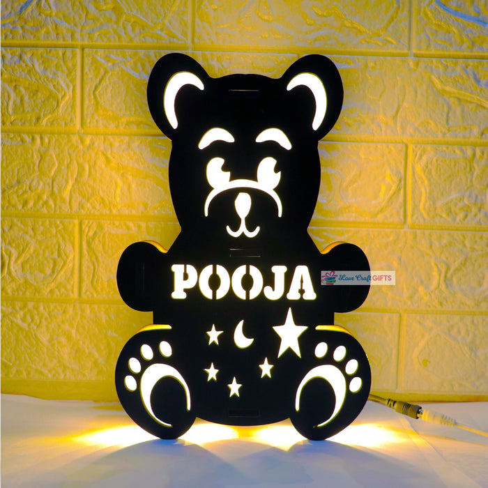 VALENTINE SPECIAL TEDDY DAY WOODEN LIGHT LAMP love craft gift