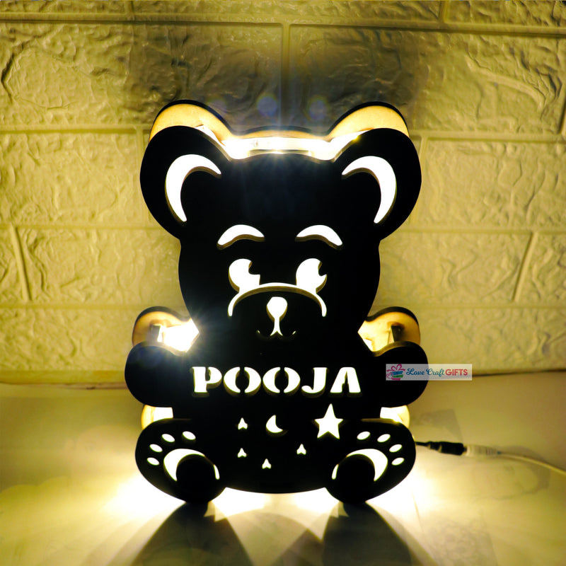 VALENTINE SPECIAL TEDDY DAY WOODEN LIGHT LAMP love craft gift